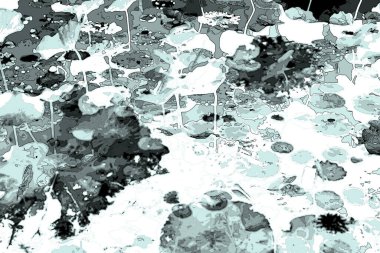 Lotus yaprağı ormanı. Çevre sorunları. Düz dizayn. Yüksek kalite vektör çizimi. Arkaplan deseni.