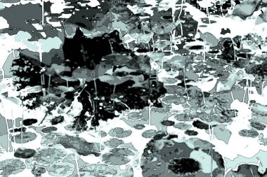 Lotus yaprağı ormanı. Çevre sorunları. Düz dizayn. Yüksek kalite vektör çizimi. Arkaplan deseni.