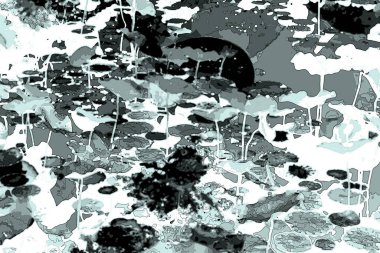 Lotus yaprağı ormanı. Çevre sorunları. Düz dizayn. Yüksek kalite vektör çizimi. Arkaplan deseni.