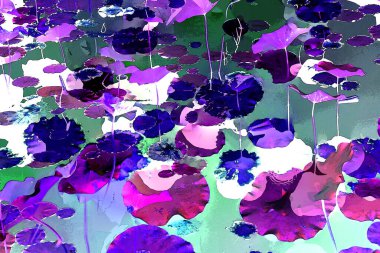 Lotus yaprağı ormanı. Çevre sorunları. Düz dizayn. Yüksek kalite vektör çizimi. Arkaplan deseni.