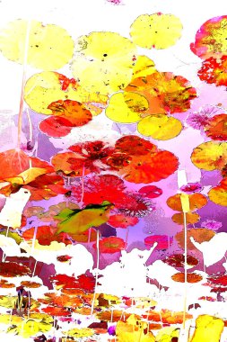 Lotus yaprağı ormanı. Çevre sorunları. Düz dizayn. Yüksek kalite vektör çizimi. Arkaplan deseni.