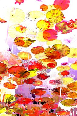 Lotus yaprağı ormanı. Çevre sorunları. Düz dizayn. Yüksek kalite vektör çizimi. Arkaplan deseni.