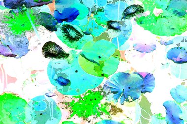 Nilüfer yaprakları, zarif arkaplan deseni