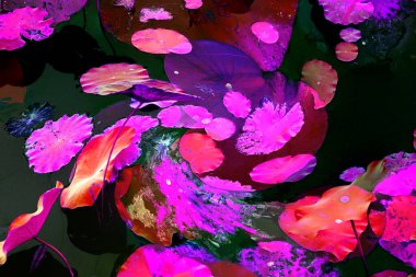 Nilüfer yaprakları, zarif arkaplan deseni