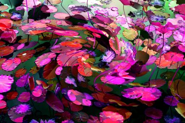 Nilüfer yaprakları, zarif arkaplan deseni