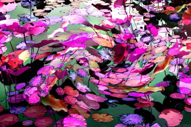 Nilüfer yaprakları, zarif arkaplan deseni