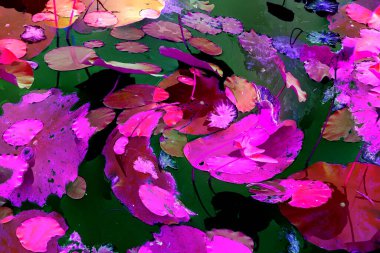 Nilüfer yaprakları, zarif arkaplan deseni