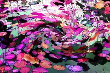 Nilüfer yaprakları, zarif arkaplan deseni