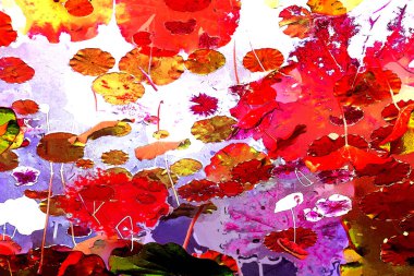 Nilüfer yaprakları, zarif arkaplan deseni