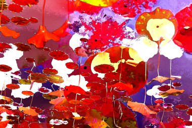 Nilüfer yaprakları, zarif arkaplan deseni