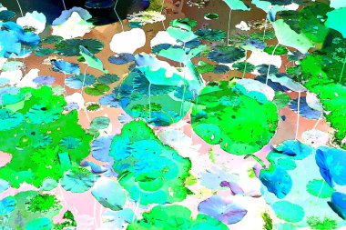 Nilüfer yaprakları, zarif arkaplan deseni