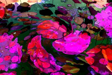 Nilüfer yaprakları, zarif arkaplan deseni