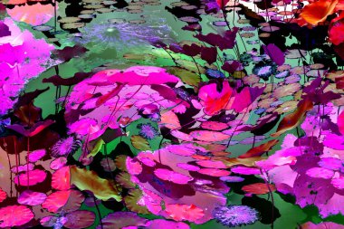 Nilüfer yaprakları, zarif arkaplan deseni