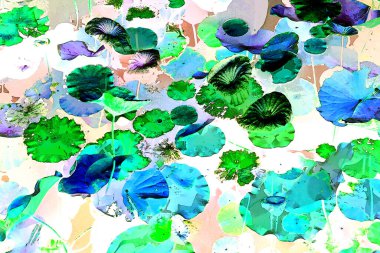 Nilüfer yaprakları, zarif arkaplan deseni