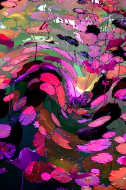 Nilüfer yaprakları, zarif arkaplan deseni