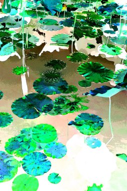 Nilüfer yaprakları, zarif arkaplan deseni