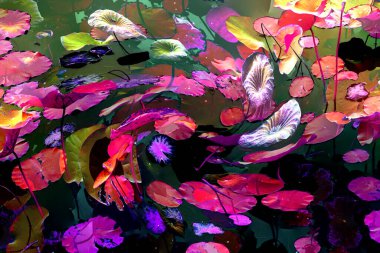 Nilüfer yaprakları, zarif arkaplan deseni