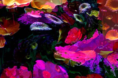 Nilüfer yaprakları, zarif arkaplan deseni