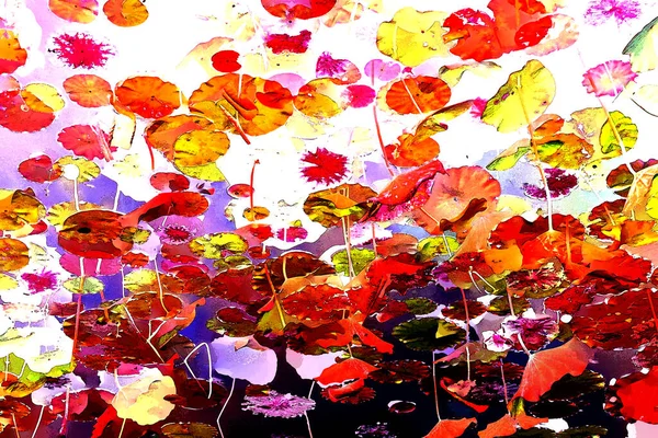 Lotus yaprağı ormanı. Çevre sorunları. Düz dizayn. Yüksek kalite vektör çizimi. Arkaplan deseni.