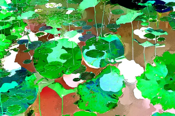 Lotus yaprağı ormanı. Çevre sorunları. Düz dizayn. Yüksek kalite vektör çizimi. Arkaplan deseni.