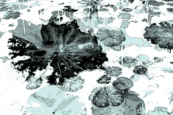 Lotus yaprağı ormanı. Çevre sorunları. Düz dizayn. Yüksek kalite vektör çizimi. Arkaplan deseni.