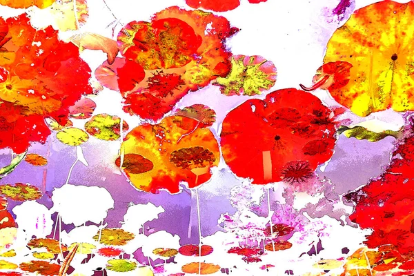 Lotus yaprağı ormanı. Çevre sorunları. Düz dizayn. Yüksek kalite vektör çizimi. Arkaplan deseni.