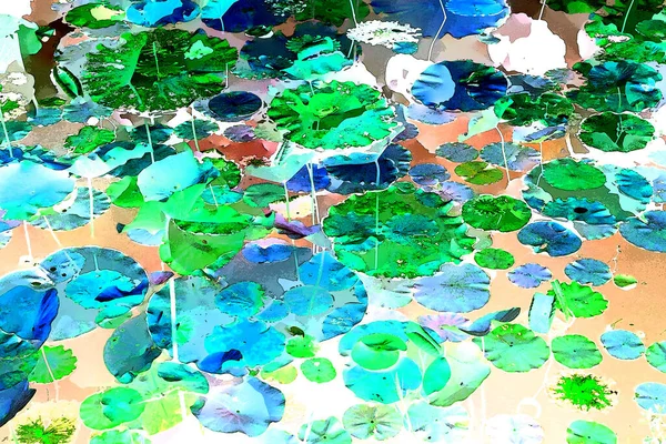 Lotus yaprağı ormanı. Çevre sorunları. Düz dizayn. Yüksek kalite vektör çizimi. Arkaplan deseni.