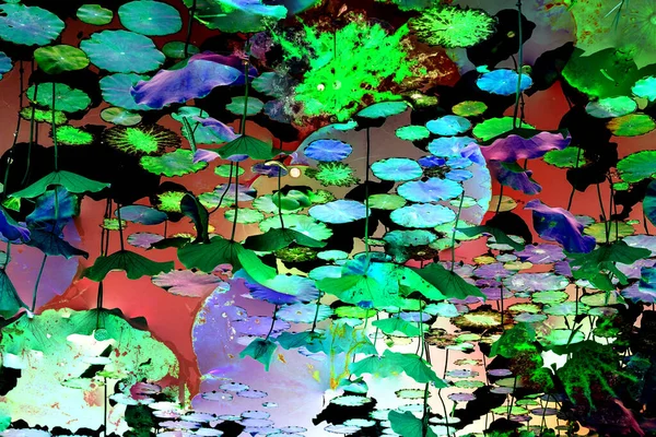 Lotus yaprağı ormanı. Çevre sorunları. Düz dizayn. Yüksek kalite vektör çizimi. Arkaplan deseni.