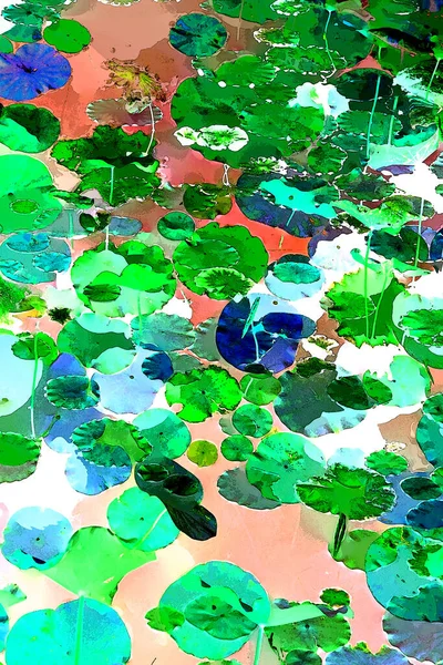 Lotus yaprağı ormanı. Çevre sorunları. Düz dizayn. Yüksek kalite vektör çizimi. Arkaplan deseni.