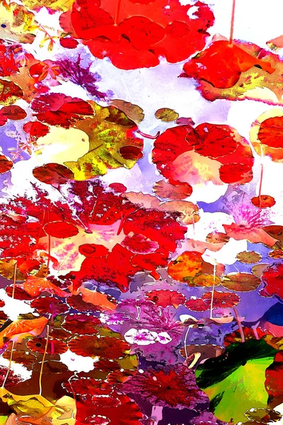 Lotus yaprağı ormanı. Çevre sorunları. Düz dizayn. Yüksek kalite vektör çizimi. Arkaplan deseni.