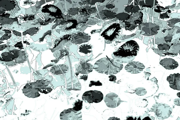 Lotus yaprağı ormanı. Çevre sorunları. Düz dizayn. Yüksek kalite vektör çizimi. Arkaplan deseni.