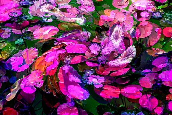 Lotus yaprağı ormanı. Çevre sorunları. Düz dizayn. Yüksek kalite vektör çizimi. Arkaplan deseni.