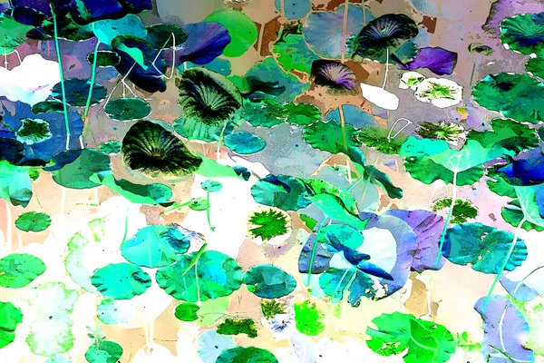 Lotus yaprağı ormanı. Çevre sorunları. Düz dizayn. Yüksek kalite vektör çizimi. Arkaplan deseni.