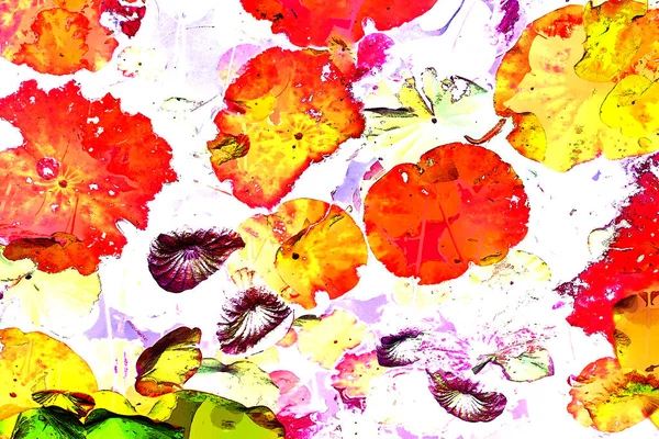 Lotus yaprağı ormanı. Çevre sorunları. Düz dizayn. Yüksek kalite vektör çizimi. Arkaplan deseni.