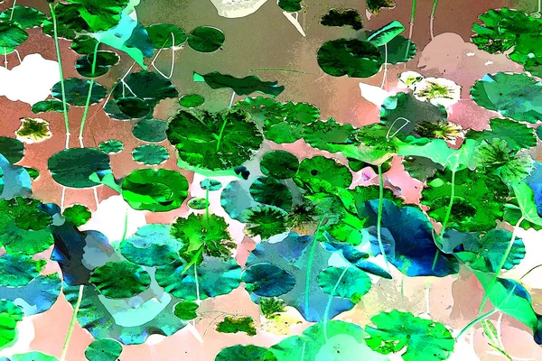 Lotus yaprağı ormanı. Çevre sorunları. Düz dizayn. Yüksek kalite vektör çizimi. Arkaplan deseni.