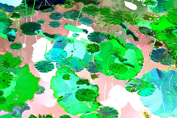 Lotus yaprağı ormanı. Çevre sorunları. Düz dizayn. Yüksek kalite vektör çizimi. Arkaplan deseni.