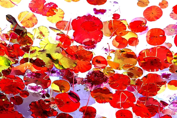 Lotus yaprağı ormanı. Çevre sorunları. Düz dizayn. Yüksek kalite vektör çizimi. Arkaplan deseni.