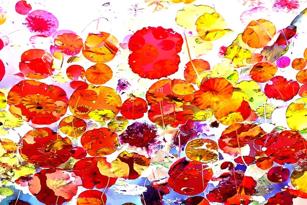 Lotus yaprağı ormanı. Çevre sorunları. Düz dizayn. Yüksek kalite vektör çizimi. Arkaplan deseni.