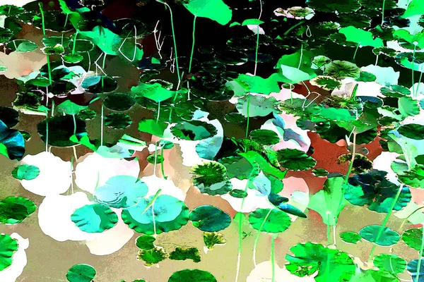 Lotus yaprağı ormanı. Çevre sorunları. Düz dizayn. Yüksek kalite vektör çizimi. Arkaplan deseni.