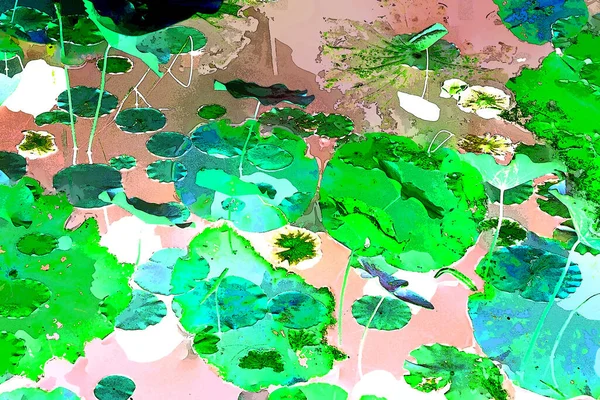 Lotus yaprağı ormanı. Çevre sorunları. Düz dizayn. Yüksek kalite vektör çizimi. Arkaplan deseni.