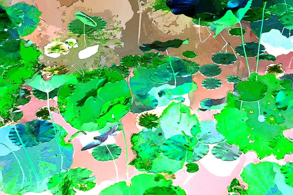 Lotus yaprağı ormanı. Çevre sorunları. Düz dizayn. Yüksek kalite vektör çizimi. Arkaplan deseni.