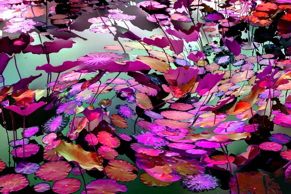 Lotus yaprağı ormanı. Çevre sorunları. Düz dizayn. Yüksek kalite vektör çizimi. Arkaplan deseni.