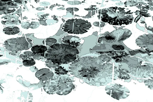 Lotus yaprağı ormanı. Çevre sorunları. Düz dizayn. Yüksek kalite vektör çizimi. Arkaplan deseni.