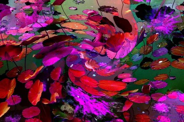 Lotus yaprağı ormanı. Çevre sorunları. Düz dizayn. Yüksek kalite vektör çizimi. Arkaplan deseni.