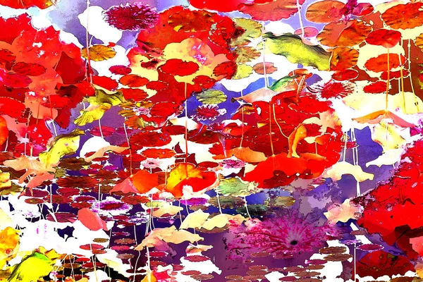 Lotus yaprağı ormanı. Çevre sorunları. Düz dizayn. Yüksek kalite vektör çizimi. Arkaplan deseni.