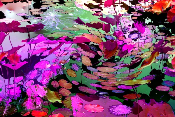 Lotus yaprağı ormanı. Çevre sorunları. Düz dizayn. Yüksek kalite vektör çizimi. Arkaplan deseni.