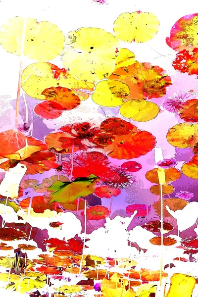 Lotus yaprağı ormanı. Çevre sorunları. Düz dizayn. Yüksek kalite vektör çizimi. Arkaplan deseni.