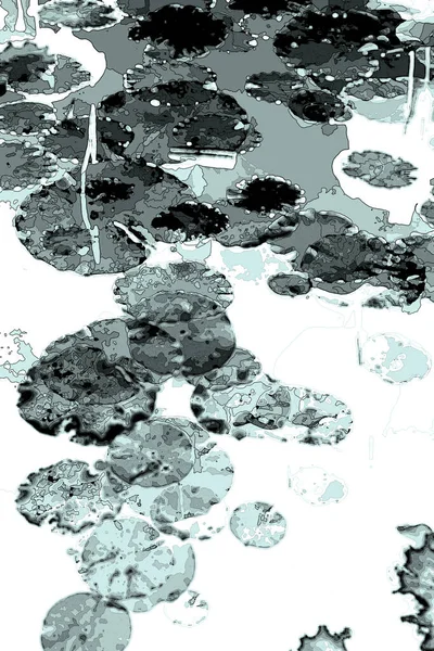 Lotus yaprağı ormanı. Çevre sorunları. Düz dizayn. Yüksek kalite vektör çizimi. Arkaplan deseni.