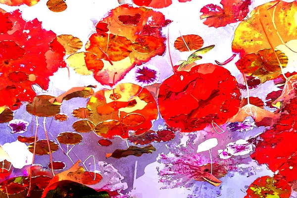 Nilüfer yaprakları, zarif arkaplan deseni