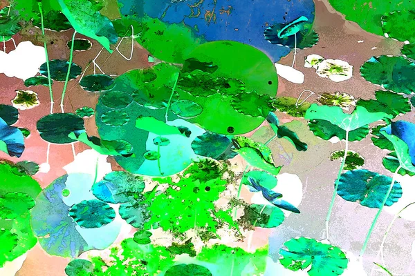 Nilüfer yaprakları, zarif arkaplan deseni